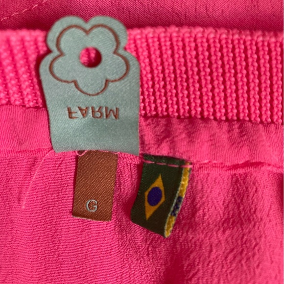 FARM Rio Boxy Chiffon Crop Top Crewneck Short Sleeves in Pink Petunia - Picture 7 of 10